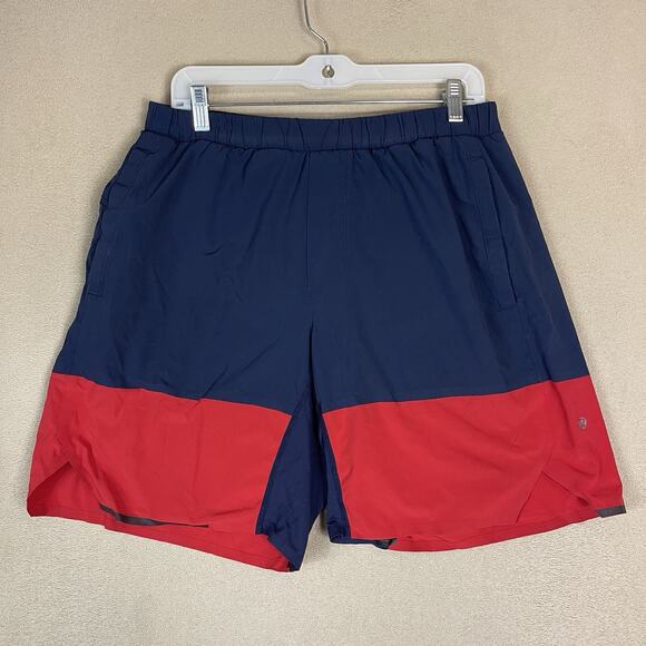 Lululemon Short Mens L Multicolor Athletic Gym Elastic Waist‎ Pockets Linerless - Picture 1 of 10